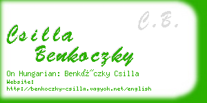 csilla benkoczky business card